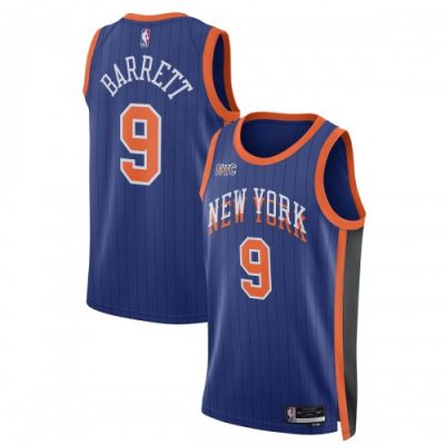 RJ Barrett New York Knicks Nike Unisex Swingman Jersey - Blue - Hardwood Classics