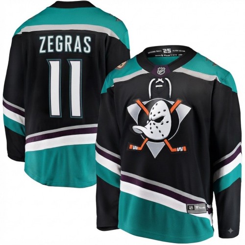 Trevor Zegras Men's Anaheim Ducks Black Alternate Breakaway Jersey