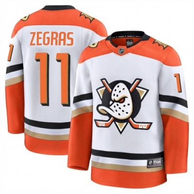 Trevor Zegras Men's Anaheim Ducks White Away Premium Jersey