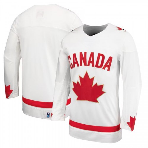 Unisex Blank White Hockey Canada Alternate Replica Jersey