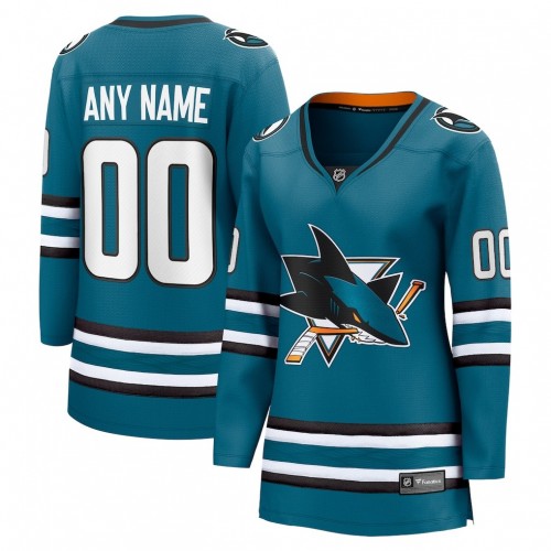 Women's San Jose Sharks Teal Home Breakaway Custom Jersey