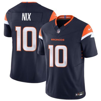 Denver Broncos #10 Bo Nix Navy 2024 Draft F.U.S.E. Alternate Vapor Limited Stitched Football Jersey