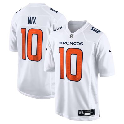 Denver Broncos #10 Bo Nix White Tundra Fashion Game Jersey