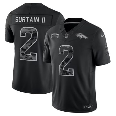 Denver Broncos #2 Patrick Surtain II Nike Black 2026 Salute to Service Vapor F.U.S.E. Limited Jersey