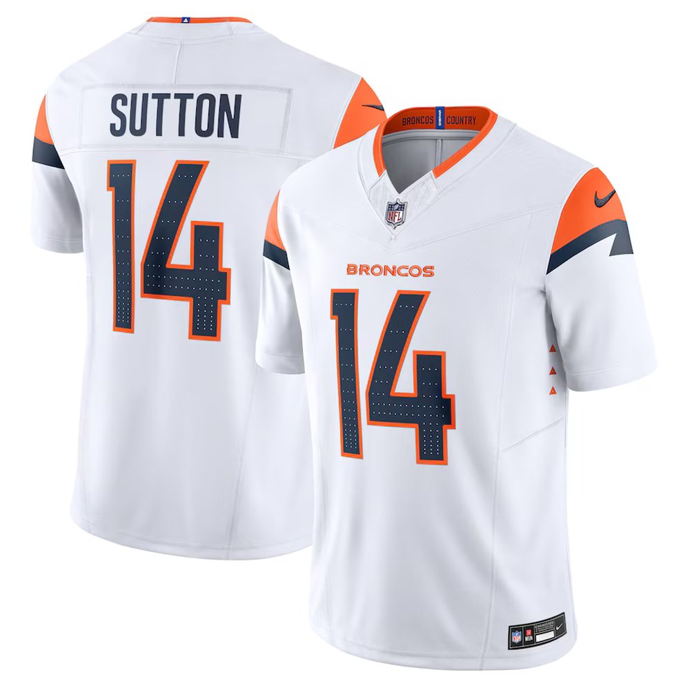 Denver Broncos #14 Courtland Sutton White Mile High Collection Vapor F.U.S.E. Limited Jersey
