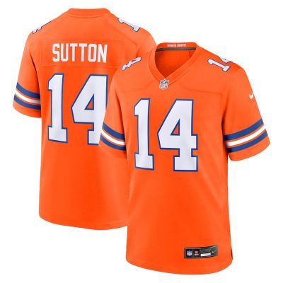 Broncos #14 Courtland Sutton Orange Mile High Collection 1977 Throwback Player Game Jersey