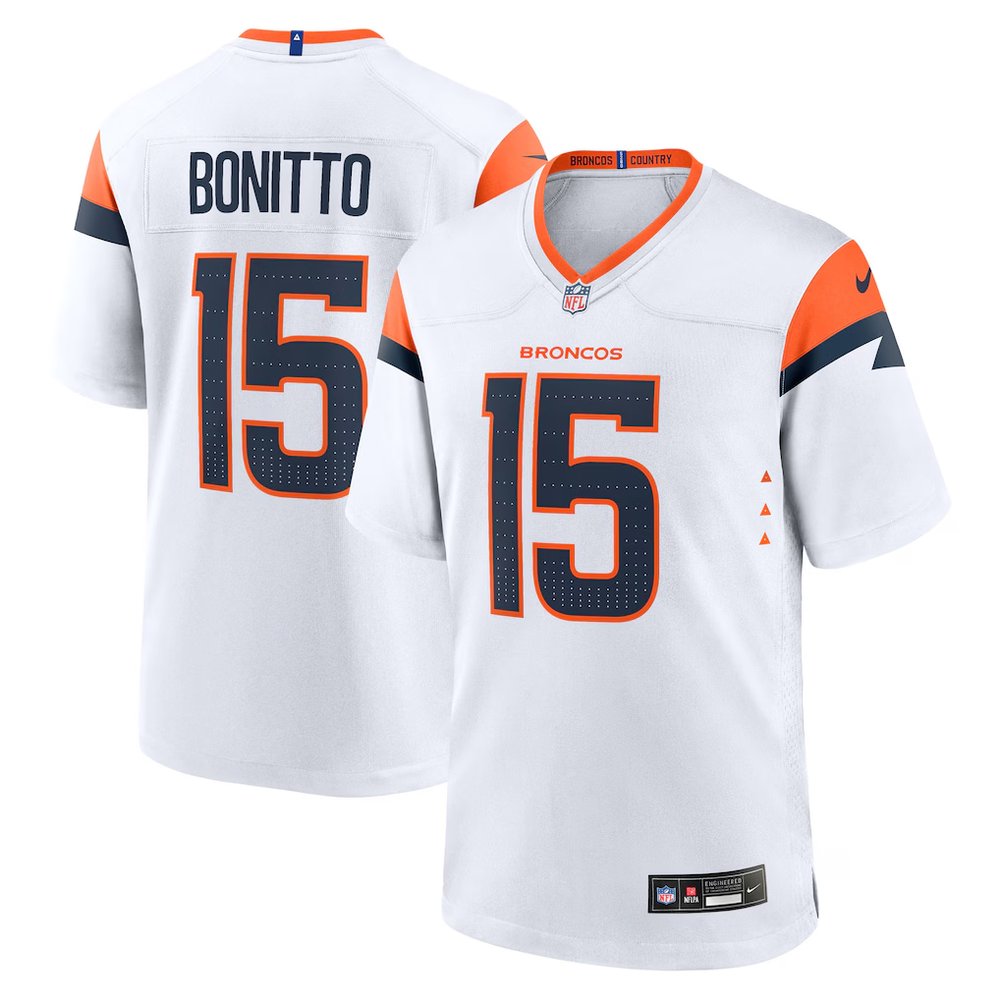 Denver Broncos #15 Nik Bonitto White Team Game Jersey