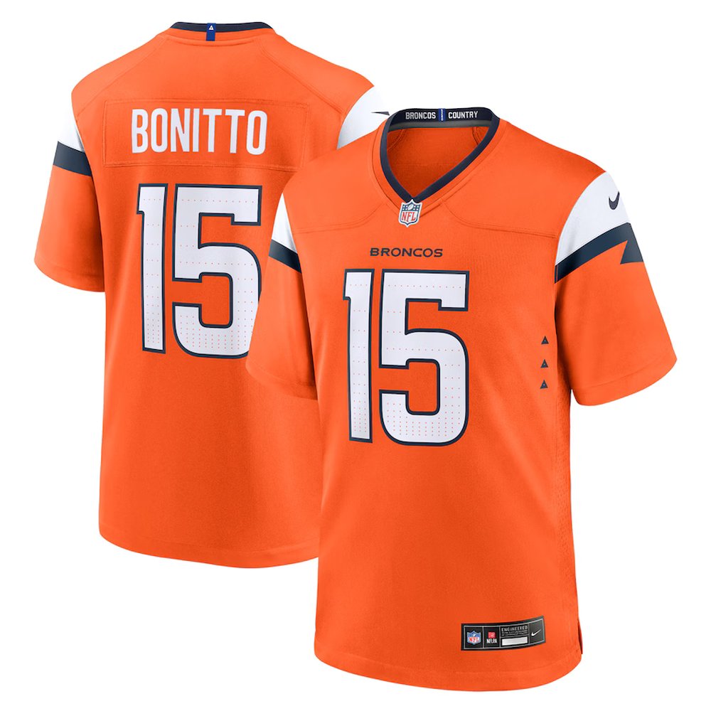 Denver Broncos #15 Nik Bonitto Orange Team Game Jersey