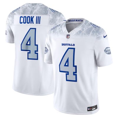 Buffalo Bills #4 James Cook White Rivalries Collection F.U.S.E. Vapor Limited Stitched Jersey