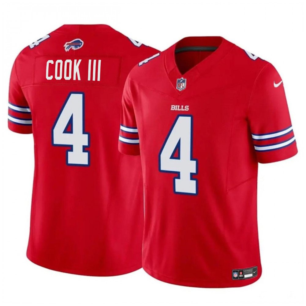 Buffalo Bills #4 James Cook Red 2023 F.U.S.E. Vapor Untouchable Limited Stitched Football Jersey