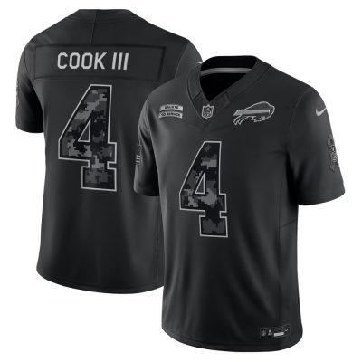 Buffalo Bills #4 James Cook III Nike Black 2026 Salute to Service Vapor F.U.S.E. Limited Jersey