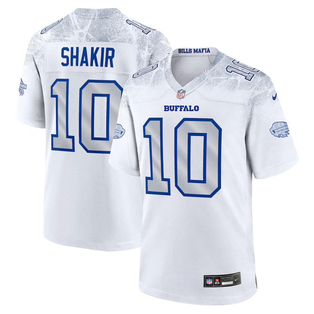 Buffalo Bills #10 Khalil Shakir Nike White 2025 Rivalries Collection Game Jersey