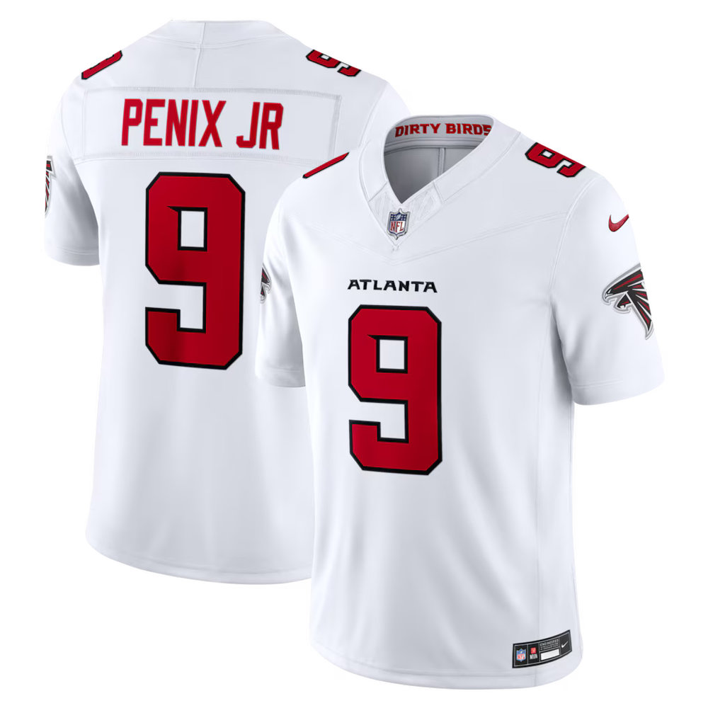 Men's Atlanta Falcons #9 Michael Penix Jr. Nike White Vapor F.U.S.E. Sewn Down Limited Jersey
