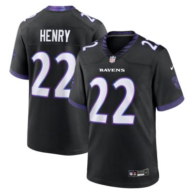 Men's Baltimore Ravens #22 Derrick Henry Nike Black Alternate Game Jersey