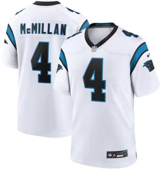 Men's Carolina Panthers #4 Tetairoa McMillan Nike White Game Jersey