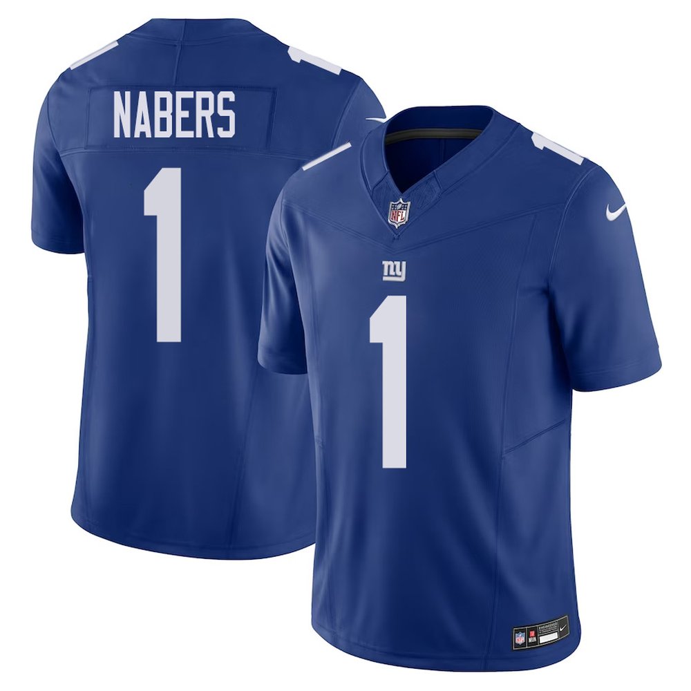 Men's New York Giants #1 Malik Nabers Royal F.U.S.E. Vapor Untouchable Limited Stitched Football Jersey