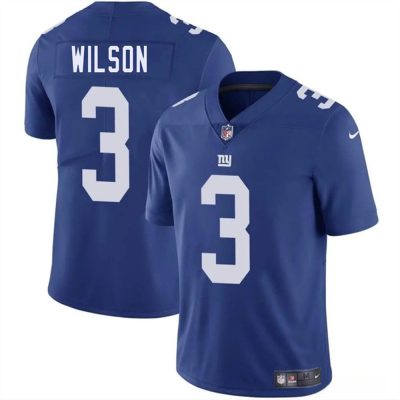 Men's New York Giants #3 Russell Wilson Blue 2025 Vapor Untouchable Limited Stitched Jersey