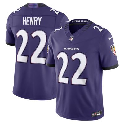 Men's Baltimore Ravens #22 Derrick Henry Nike Purple Vapor F.U.S.E. Sewn Down Limited Jersey