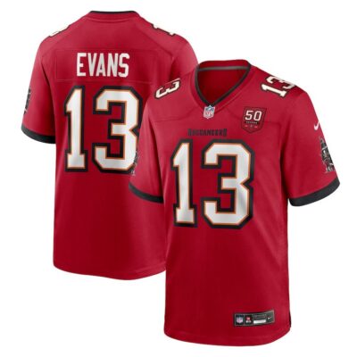 Men's Tampa Bay Buccaneers #13 Mike Evans Nike Red 50th Anniversary Game Jersey