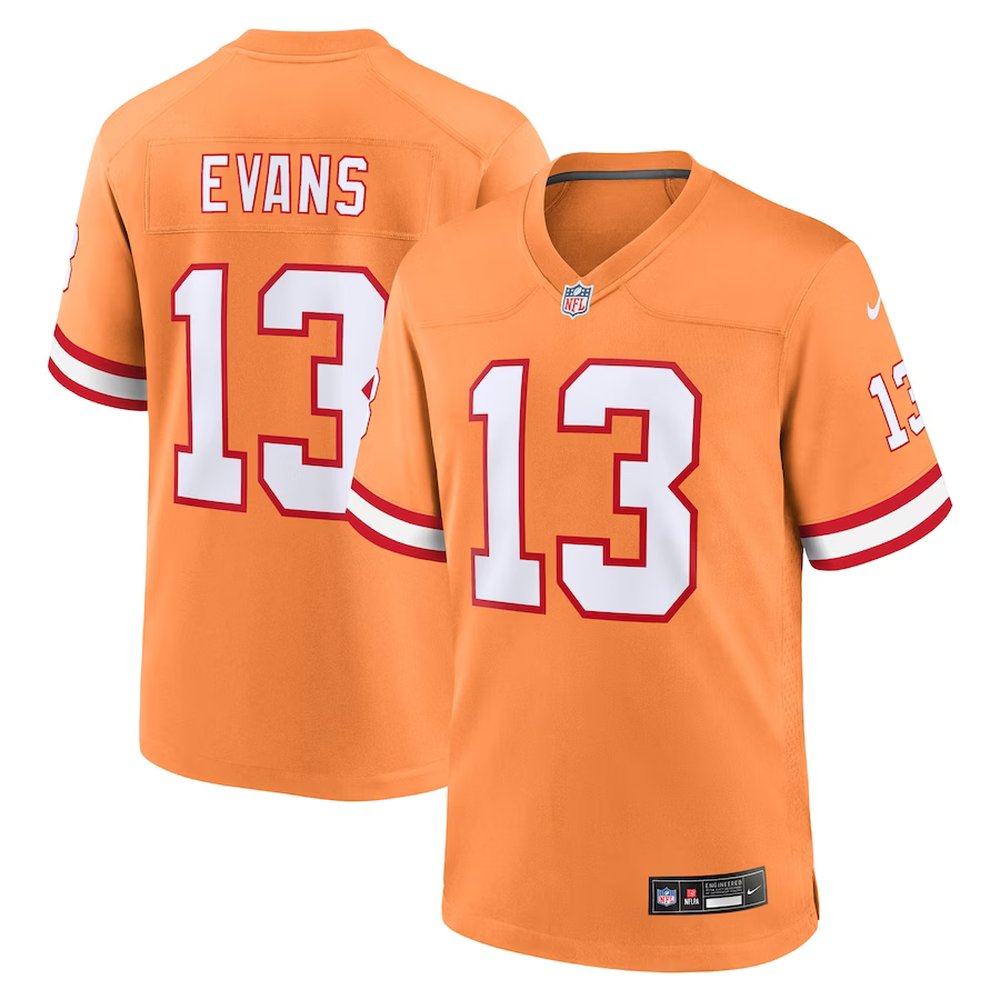 Men's '76 Tampa Bay Buccaneers #13 Mike Evans Nike Orange Player Game Jersey