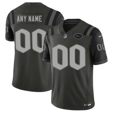 Men's New York Jets Custom Black Rivalries Collection F.U.S.E. Vapor Limited Stitched Jersey