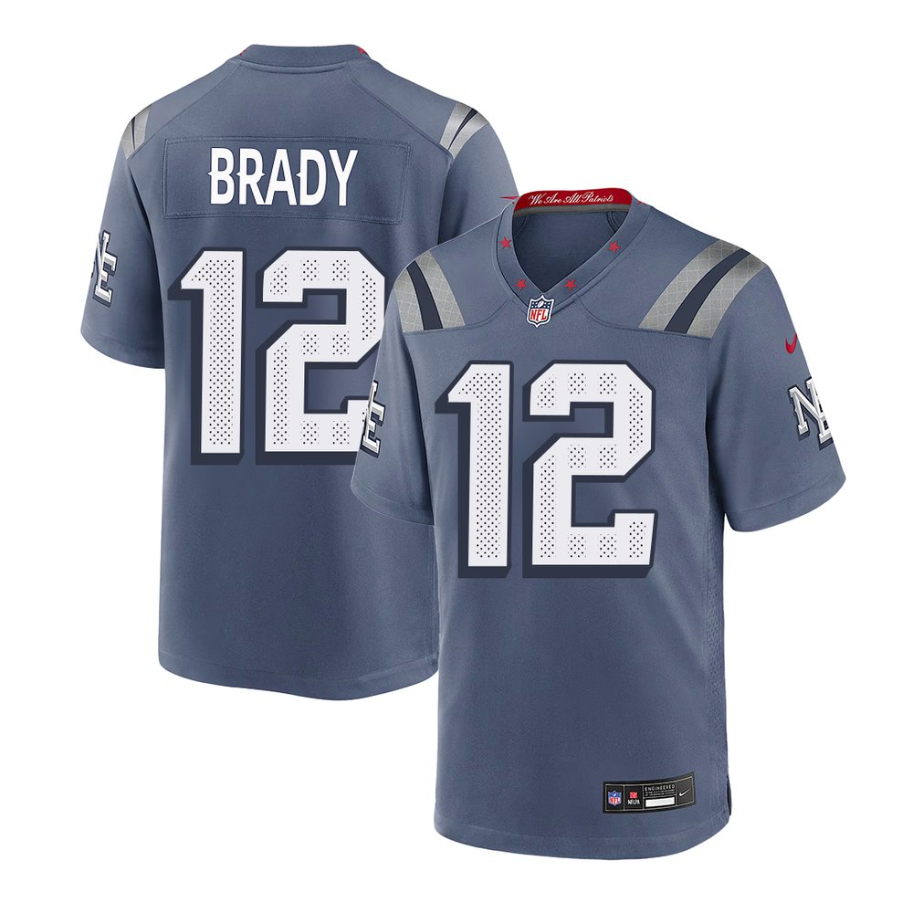 Men's New England Patriots #12 Tom Brady Blue Rivalries Collection Game Jersey