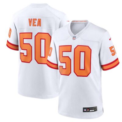 Men's '76 Tampa Bay Buccaneers #50 Vita Vea Nike White Player Game Jersey