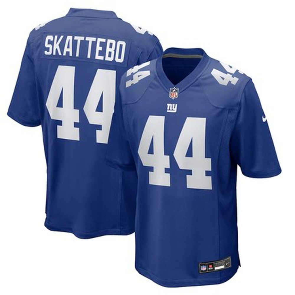 Men's New York Giants #44 Cam Skattebo Blue Game Player Jersey