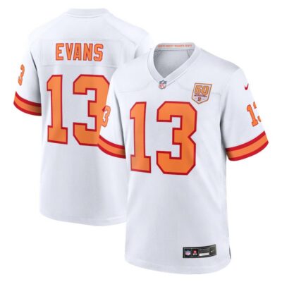 Men's '76 Tampa Bay Buccaneers #13 Mike Evans Nike White 50th Season Game Jersey
