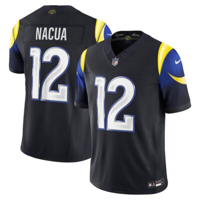 Men's Los Angeles Rams #12 Puka Nacua Black Rivalries Collection F.U.S.E. Vapor Limited Stitched Jersey