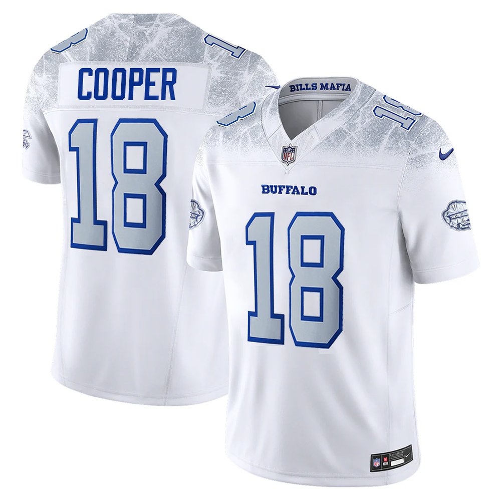Men's Buffalo Bills #18 Amari Cooper White Rivalries Collection F.U.S.E. Vapor Limited Stitched Jersey