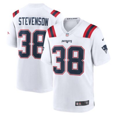 Men's New England Patriots #38 Rhamondre Stevenson Nike White Game Player Jersey