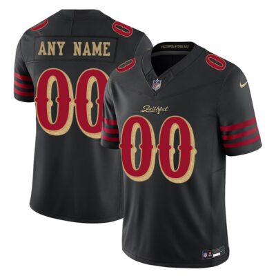 Men's San Francisco 49ers Custom Black Rivalries Collection F.U.S.E. Vapor Limited Stitched Jersey