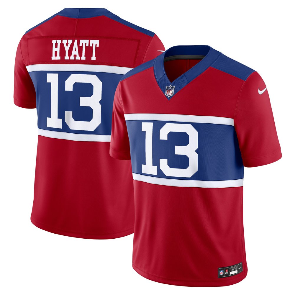 Men's New York Giants #13 Jalin Hyatt Century Red Alternate Vapor F.U.S.E. Limited Jersey