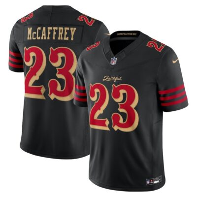 Men's San Francisco 49ers #23 Christian McCaffrey Black Rivalries Collection F.U.S.E. Vapor Limited Stitched Jersey