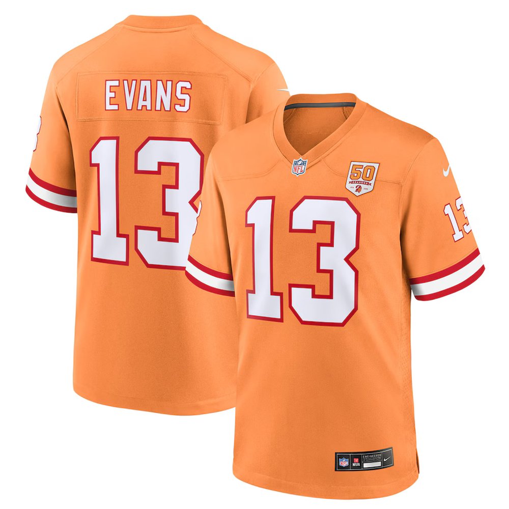 Men's Tampa Bay Buccaneers #13 Mike Evans Nike Creamsicle 50th Season Game Jersey