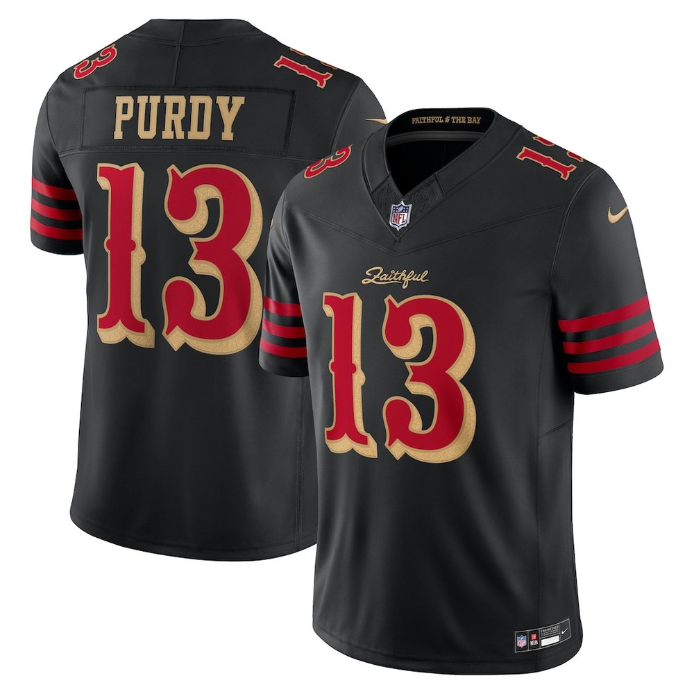 Men's San Francisco 49ers #13 Brock Purdy Black Rivalries Collection F.U.S.E. Vapor Limited Stitched Jersey