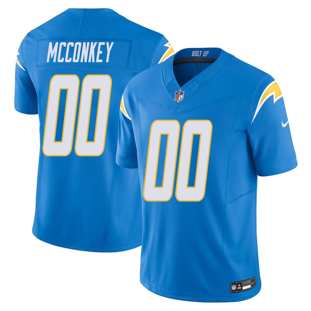 Men's Los Angeles Chargers Ladd McConkey Powder Blue 2024 NFL Draft Player F.U.S.E. Vapor Untouchable Limited Stitched Football Jersey