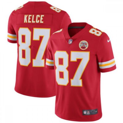 Men's Kansas City Chiefs #87 Travis Kelce  Red Vapor Untouchable Limited Stitched NFL Jersey