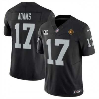Men's Las Vegas Raiders #17 Davante Adams Black 2023 F.U.S.E. With 4-star C Patch And John Madden Patch Vapor Limited Stitched Football Jersey