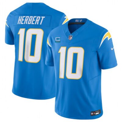 Men's Los Angeles Chargers #10 Justin Herbert Light Blue 2023 F.U.S.E. With 3-Star C Patch Vapor Untouchable Limited Stitched Jersey