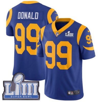 Men's Los Angeles Rams #99 Aaron Donald Royal Blue Super Bowl LIII Vapor Untouchable Limited Stitched NFL Jersey