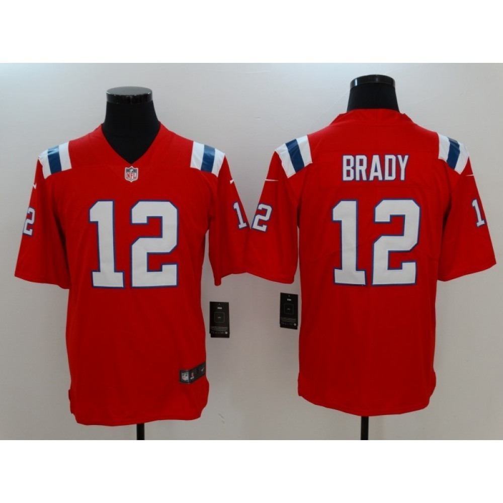 Men's New England Patriots #12 Tom Brady Red Vapor Untouchable Limited Stitched NFL Jersey