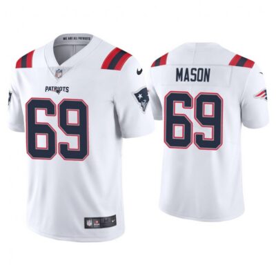 Men's New England Patriots #69 Shaq Mason 2020 White Vapor Untouchable Limited Stitched NFL Jersey