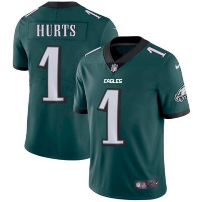 Men's Philadelphia Eagles #1 Jalen Hurts Green Vapor Untouchable Limited Stitched Jersey