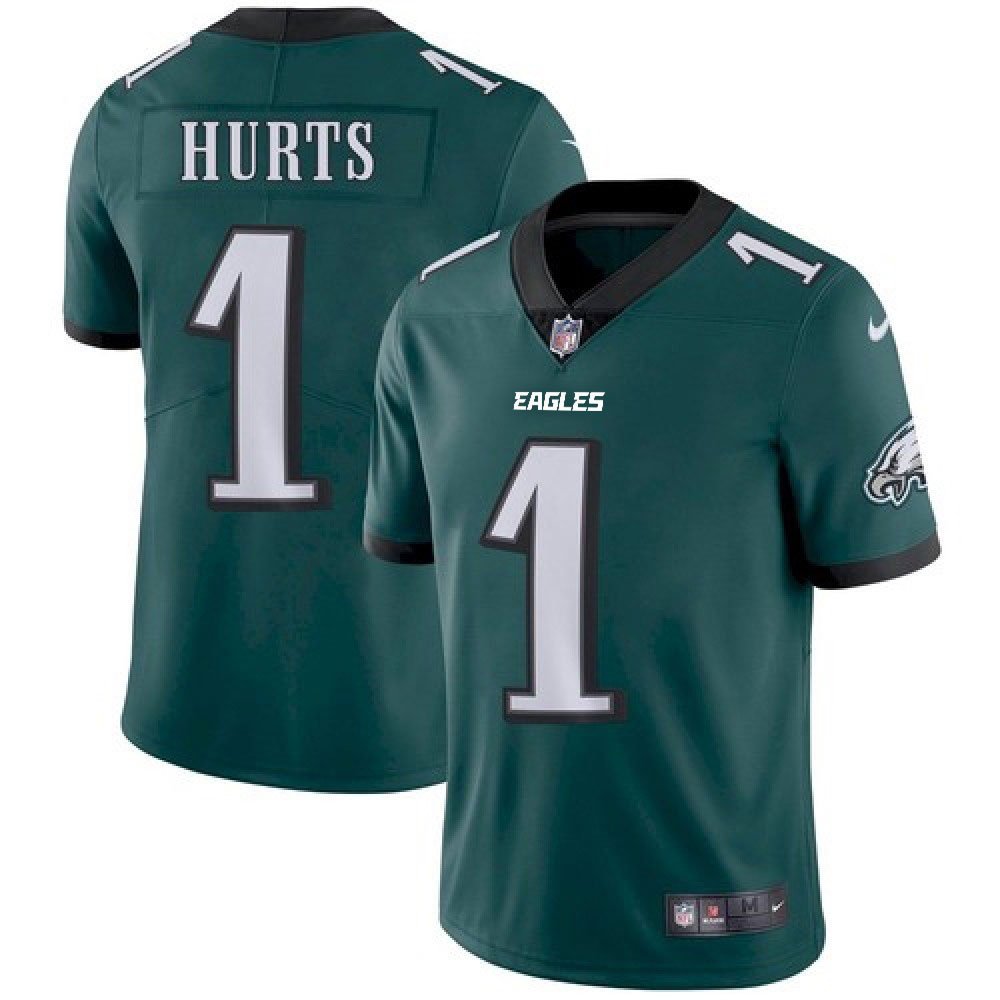 Men's Philadelphia Eagles #1 Jalen Hurts Green Vapor Untouchable Limited Stitched Jersey