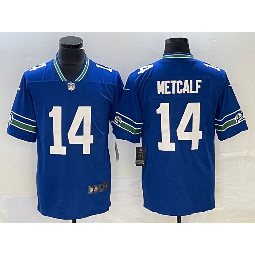 Men's Seattle Seahawks #14 DK Metcalf Royal Vapor Untouchable Limited Stitched Football Jersey