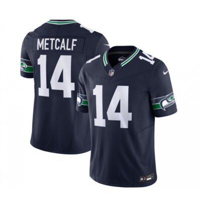 Men's Seattle Seahawks #14 DK Metcalf 2023 F.U.S.E. Navy Limited Stitched Football Jersey