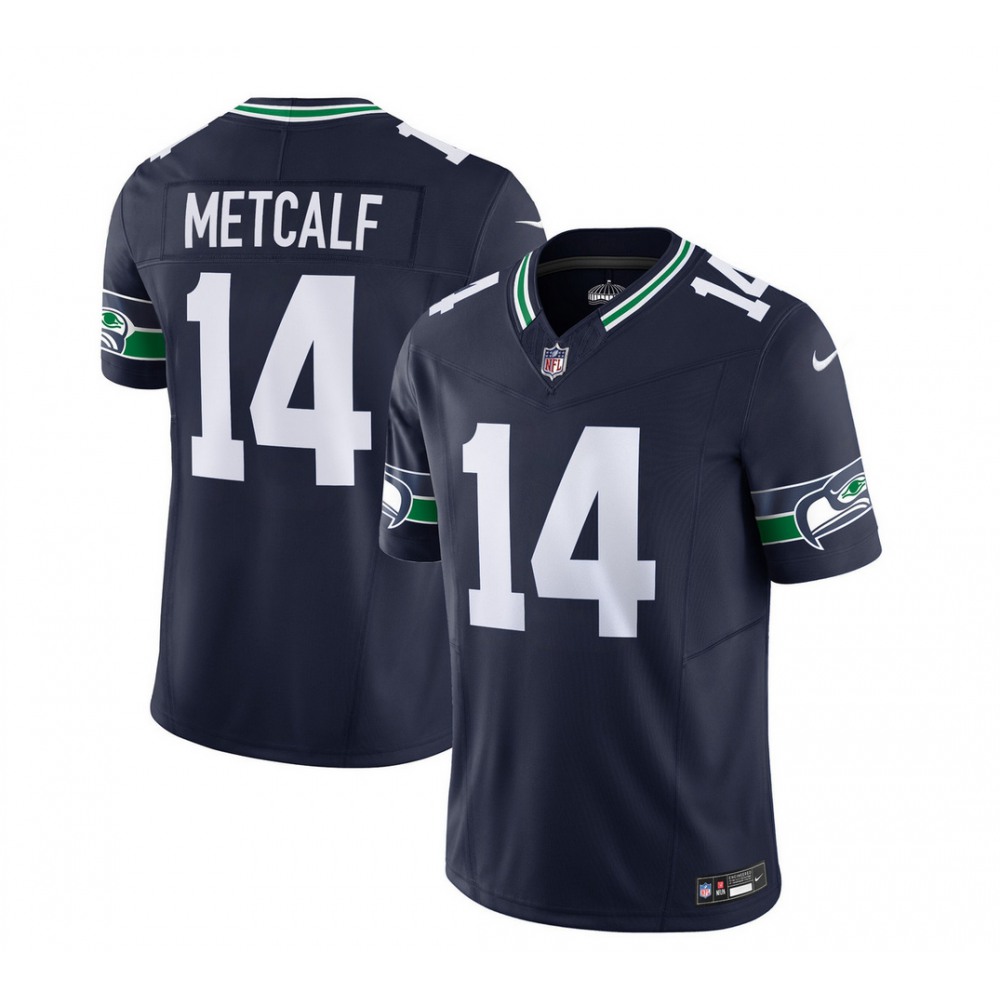 Men's Seattle Seahawks #14 DK Metcalf 2023 F.U.S.E. Navy Limited Stitched Football Jersey