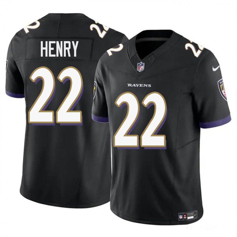 Men's Baltimore Ravens #22 Derrick Henry  Black F.U.S.E Vapor Limited Jersey